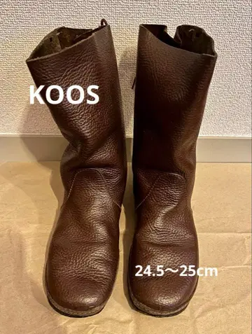 KOOS 부츠 발렌타인 미들 기장 브라운 24.5~25cm