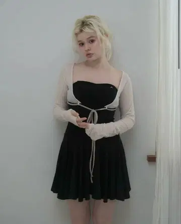 andmary Lona ribbon mini dress