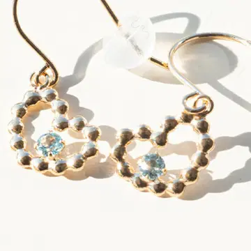 K10 귀걸이 블루 토파즈