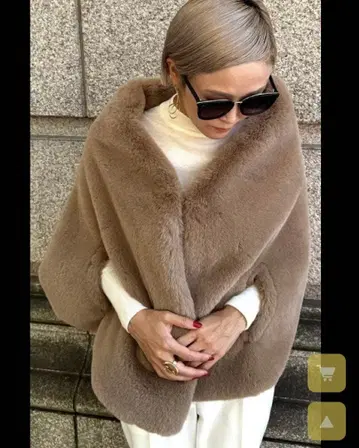 JENNE 제누 베이지 판초 케이프 코트