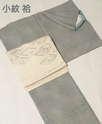 A-0417 코몬 이중 기모노 그레이 하나 문 기모노