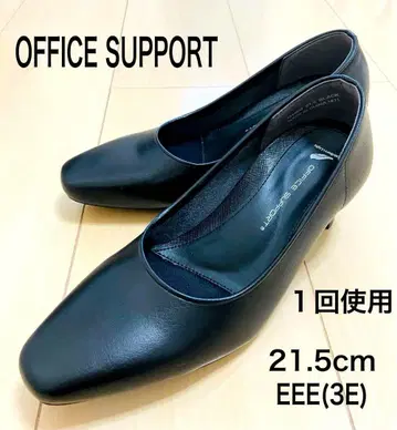 오피스 서포트 펌프스 21.5 와이드 스퀘어토 블랙