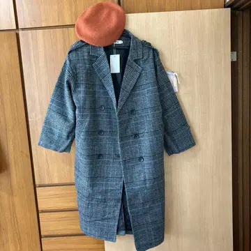 [ 새상품 덤 포함 ] HEL 글렌체크 체스터 코트 M 퀼팅