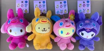 득템 정품 택 포함 새상품 산리오 봉제 인형 키링 4개 set