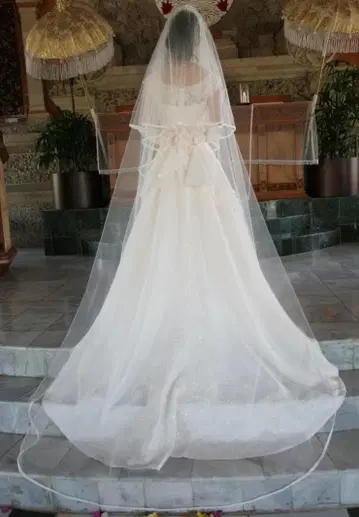 웨딩드레스 중고 드레스, 롱트레인, 베일, 그로브 4종 세트