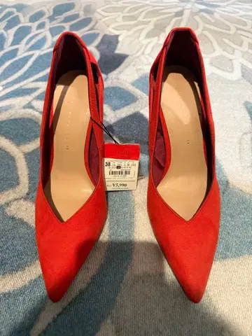 빨간색 하이힐 펌프스 사이즈 38