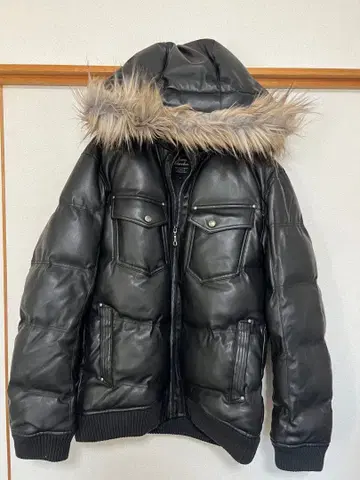 남성용 가죽 다운 자켓
