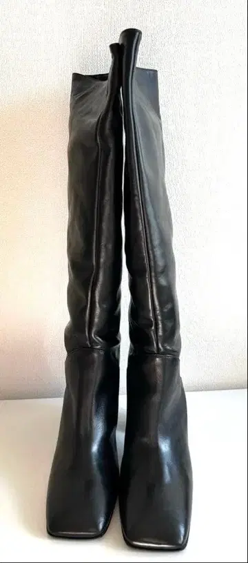 FABIO RUSCONI 소가죽 롱 부츠 블랙