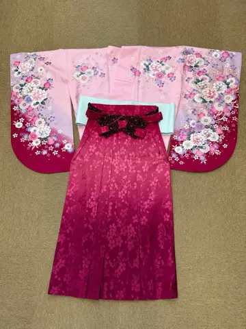 졸업 이자쿠소데 기모노, 하카마, 하오비 세트