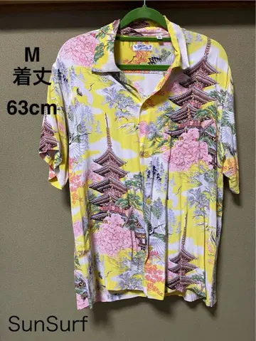 SUNSURF 선서프 알로하 셔츠 일본풍 패턴 M 사이즈
