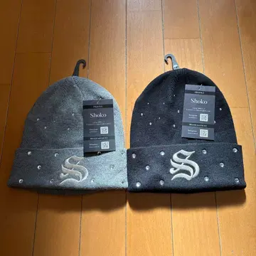 Shoko 비쥬 니트 모자 2색 세트 아베일