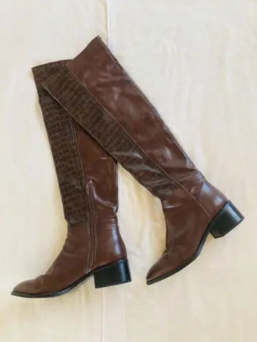 fray id 에코 가죽 롱 부츠