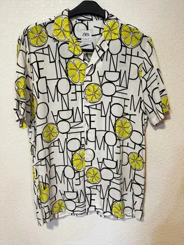 ZARA 레몬 패턴 반팔 셔츠 S 사이즈