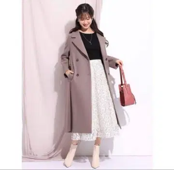 리랜드트루 롱 코트 체스터 코트 모카 핑크