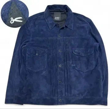 사이즈 XL DENHAM 덴함 스웨이드 가죽 자켓 다크 네이비