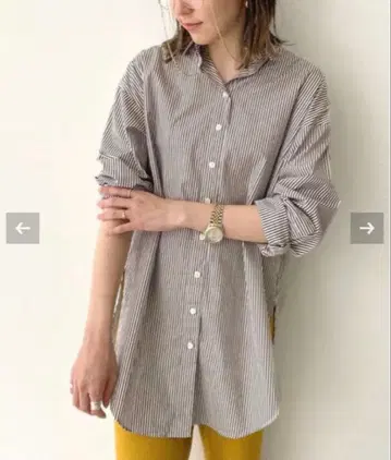 [미사용 택 포함] BF SHIRTS/스트라이프/브라운