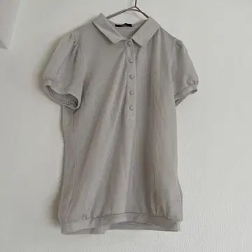 [컴시즘] 퍼프 슬리브 반팔 피케 셔츠 티셔츠 M 하프 버튼 스포츠