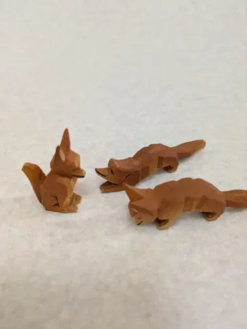 손 조각 여우 3점 (독일제)