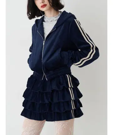 jouetie 벨로아 컴팩트 라인 ZIP 후디 & 스커트 셋업