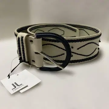 천연 가죽 이탈리아 LANETTI 아이보리 네이비 블랙 벨트 택 포함