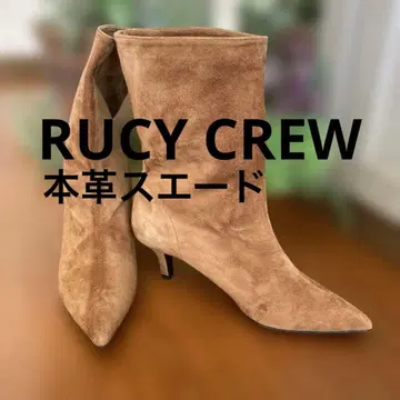 LUCY CREW의 ORDER MADE 천연 가죽 스웨이드 스틸레토 부츠