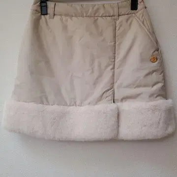 베이지 퍼 골프 스커트 사이즈 38