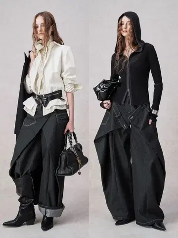 새상품급 랩 디자인 블랙 데님 팬츠