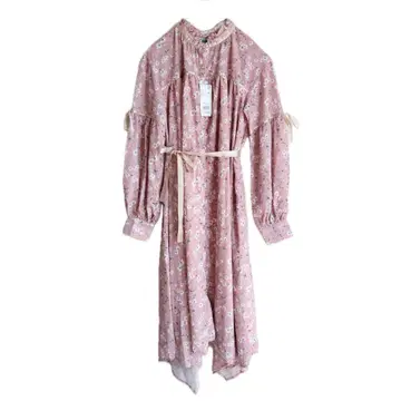 택 포함 새상품 엑시즈팜 작은 꽃 셔츠 원피스