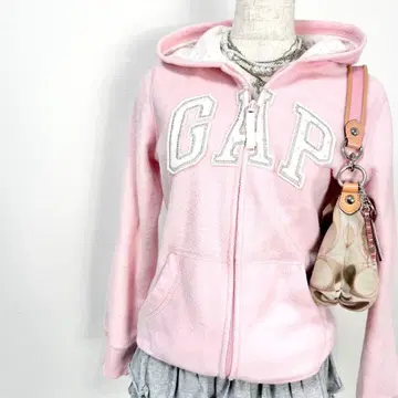 y2k 00s GAP 레어 별 패턴 로고 보아 지퍼 후드티 헤이세이 갸루
