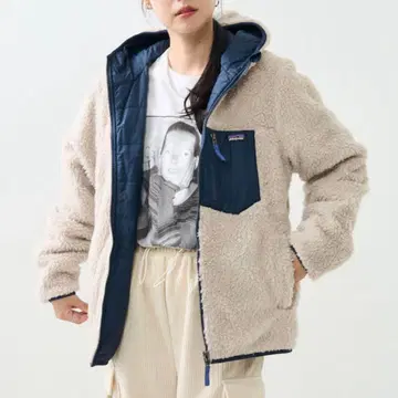 파타고니아 리버서블 레이디 프레디 후디 보아 후드티 키즈 XXL