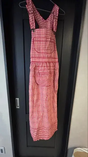 WONDERFUL LAND 레드 화이트 체크 원피스