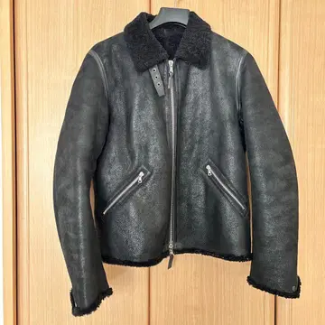 유나이티드 애로우즈 램 가죽 보아 라이더 자켓