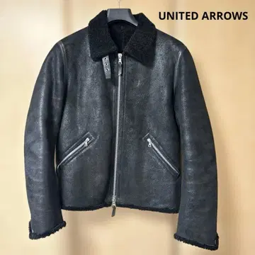 유나이티드 애로우즈 램 가죽 라이더스 보아 자켓
