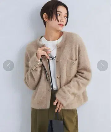 [ 새상품급 ] 헤어리 자켓 라이크 가디건 베이지