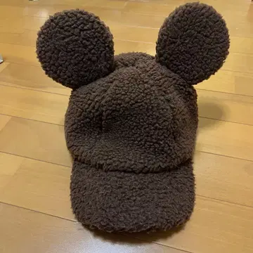 미키 귀도리 모자 58cm 브라운