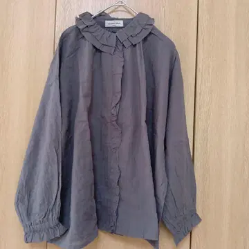 사만사 모스모스 프릴 긴팔 셔츠 그레이