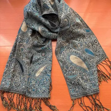 페이즐리 무늬 스톨 파랑 그린 계열 대형