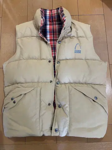 SIERRA DESIGNS 베이지 다운 베스트 M 사이즈 리버서블