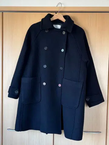한국 unum 울 피 코트 네이비