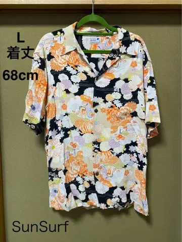 SUNSURF 선서프 하와이안 셔츠 일본풍 패턴 L 사이즈