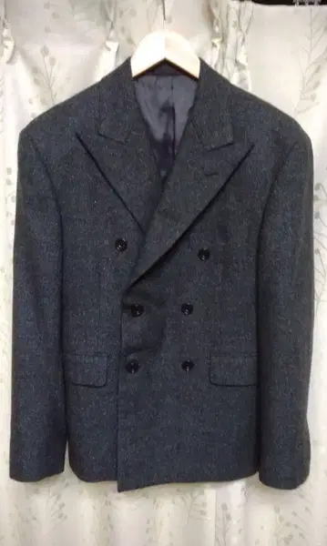 남성용 자켓 더블 카노니코 S 사이즈 체크 울