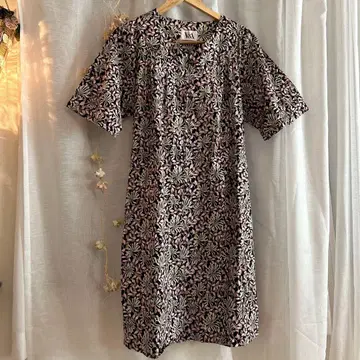 빈티지 레트로 플라워 프린트 원피스 성인 구제 의류 빈티지