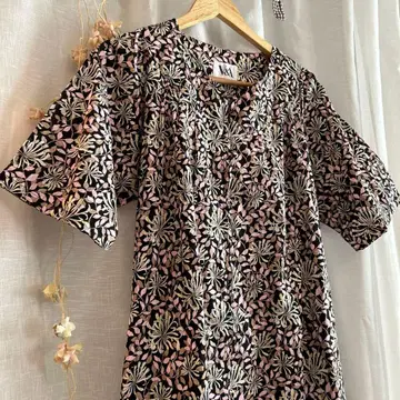 빈티지 레트로 플라워 프린트 원피스 성인 구제 의류 빈티지 원피스