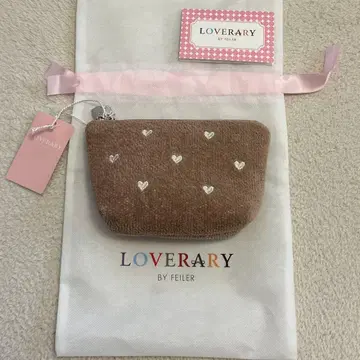 [ 미사용품 ] 러브리 하트 보트형 파우치S 베이지