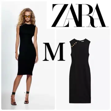 ZARA 버튼 달린 미디 기장 원피스 M