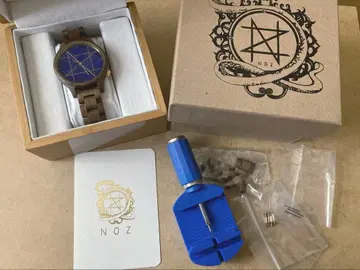 NOZ 손목시계 라피스 라줄리 월넛 쿼츠 모델 42mm