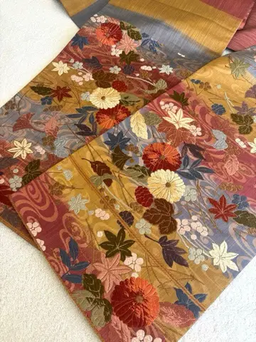 럭셔리 당오리 꽃무늬 후쿠로 오비