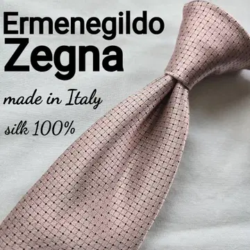 새상품급 ermenegildo zegna 핑크 무지 실크 100% 넥타이