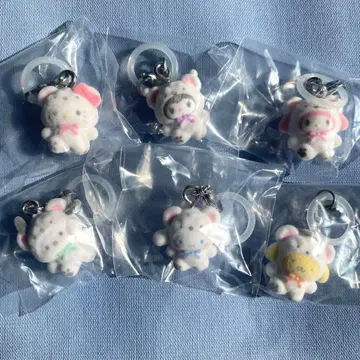산리오 가챠 메지루시 액세서리 폭신폭신 스노우 컴플리트 6세트
