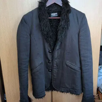 루드 갤러리 다크 그레이 플리스 카라 부착 자켓